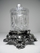 Silverplate and cut crystal ro