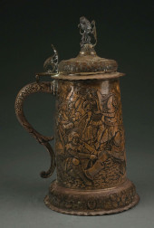 SILVERPLATE BEER STEIN BATTLE