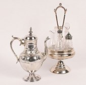 Silverplate castor set; Victor