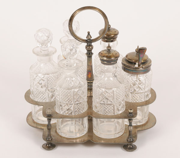 Silverplate condiment set with
