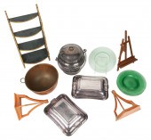 Silverplate, copper, glass and