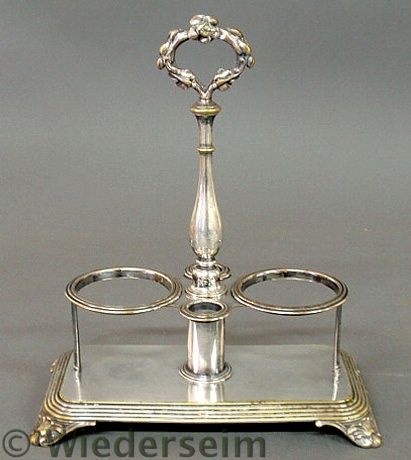 Silverplate cruet stand signed