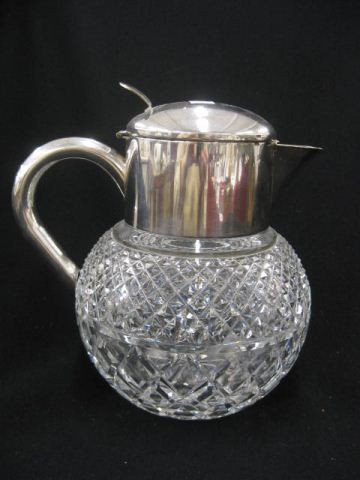 Silverplate & Cut Crystal Pitcher