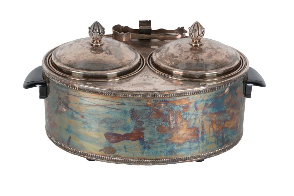 SILVERPLATE DOUBLE ENTREEwith glass