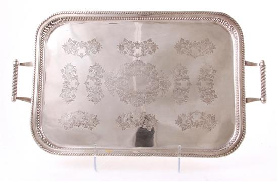 Silverplate double handle serving