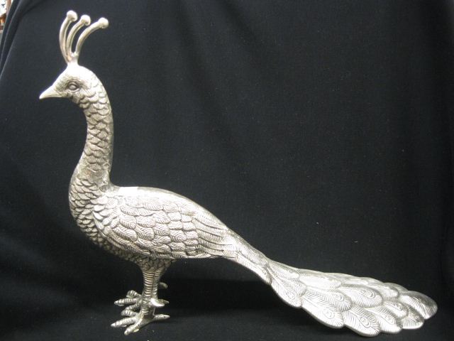 Silverplate Figurine of a Peacock