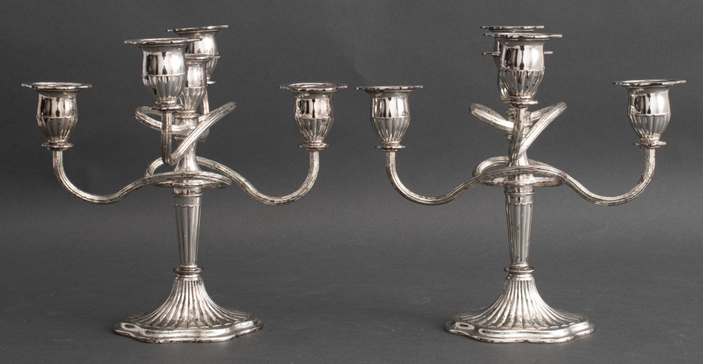 SILVERPLATE FIVE-ARM CANDELABRA,