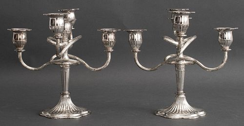 SILVERPLATE FIVE-ARM CANDELABRA,