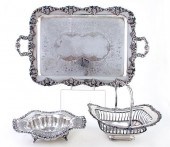 Silverplate footed waiter cent