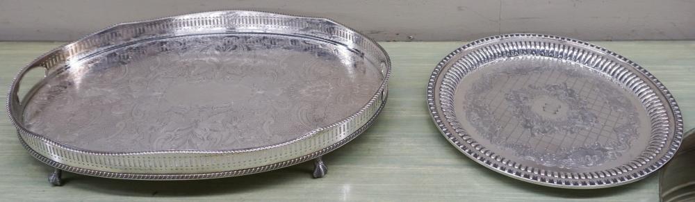 SILVERPLATE GALLERY TRAY AND