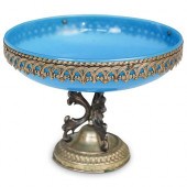 SILVERPLATE & GLASS FOOTED CEN