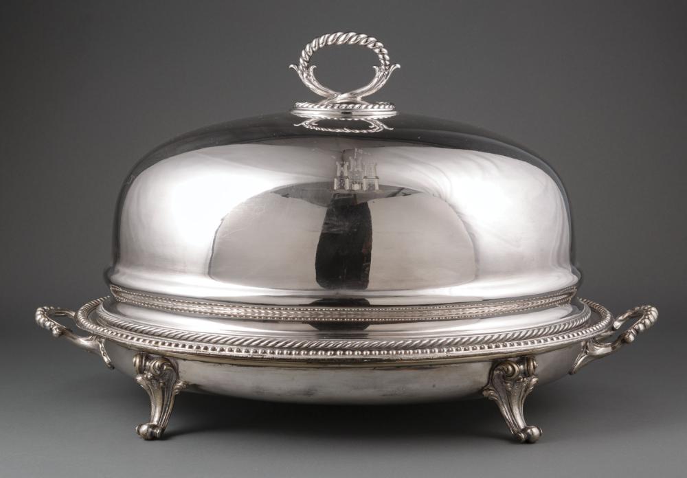 SILVERPLATE MEAT DISH AND DOMED