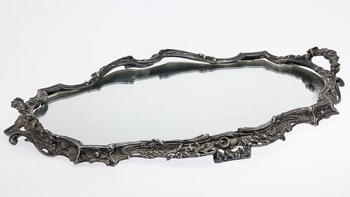 SILVERPLATE MIRRORED DRESSING TABLE