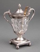 SILVERPLATE-MOUNTED MOLDED GLA