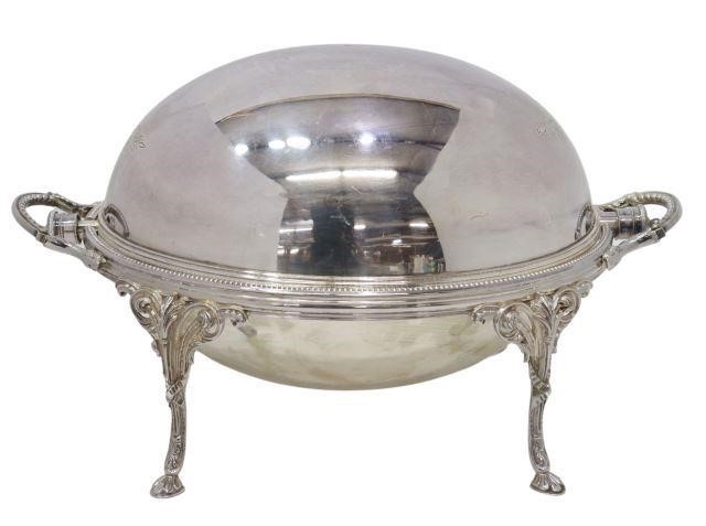 SILVERPLATE ROLL-TOP SERVING