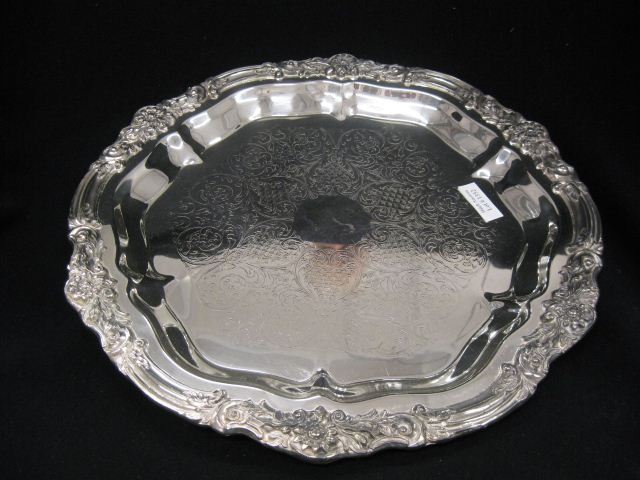 Silverplate Round Tray ornate