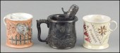 SILVERPLATE SHAVING MUG AND BR