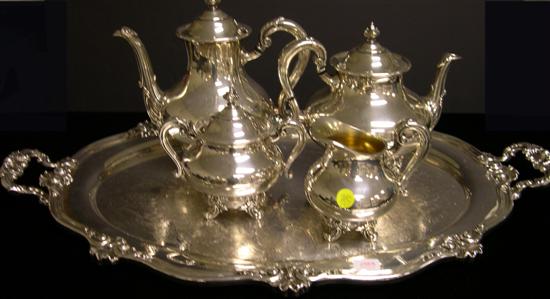Silverplate tea service  5 piece 
