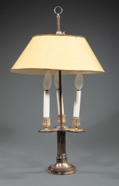 SILVERPLATE THREE-LIGHT BOUILL