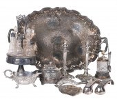 Silverplate tray and table ite