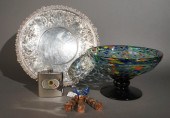 SILVERPLATE TRAY, CHEESE KNIFE
