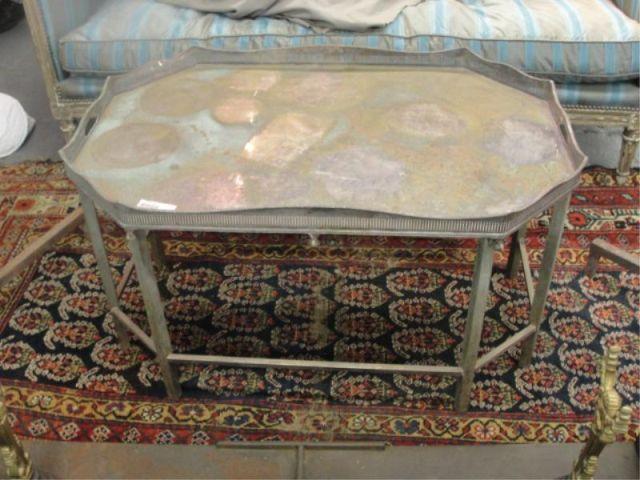 Silverplate Tray on Stand. As Is.