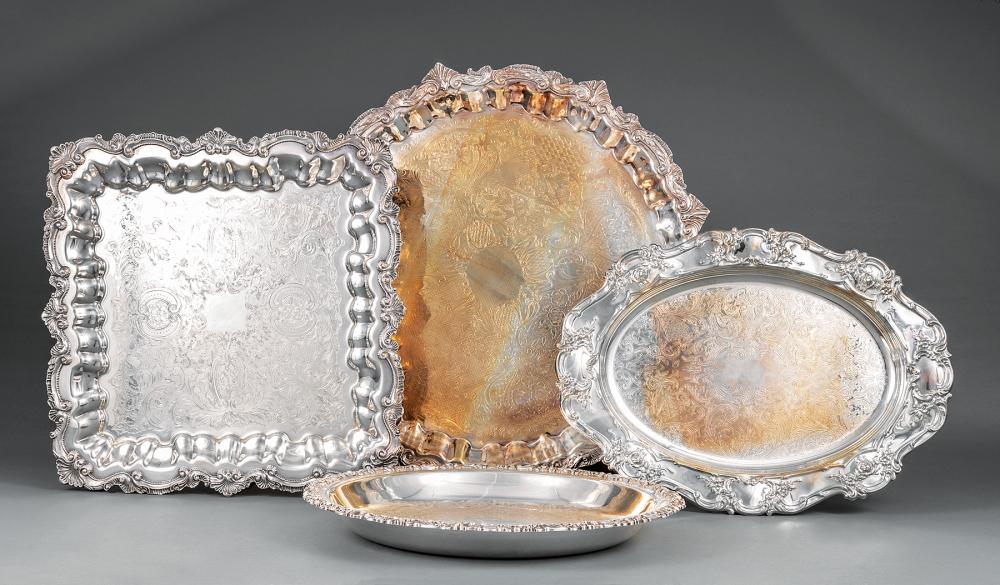 SILVERPLATE TRAYS AND SERVING