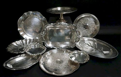 SILVERPLATE TRAYS, REED AND