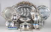 Silverplate trays, tea and tab