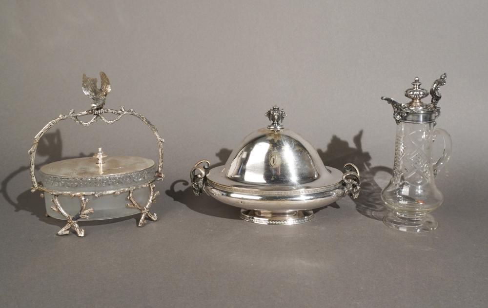 SILVERPLATE TUREEN, BIRD FINIAL