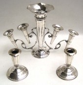 SILVERPLATED EPERGNE & PAIR ST