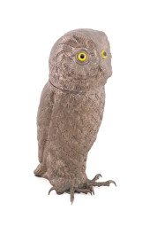 SILVERPLATED OWL WINE COOLER,