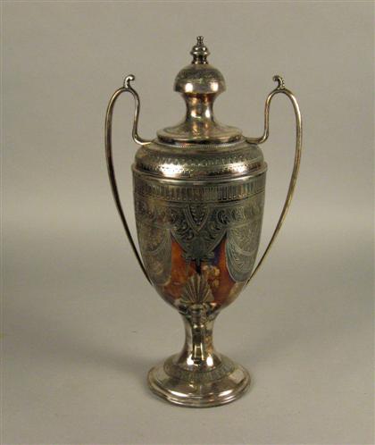 Silverplated twin handled coffee