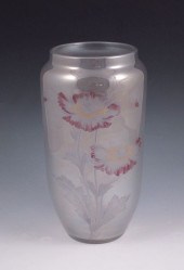 SINCLAIR ETCHED GLASS VASE: Hi