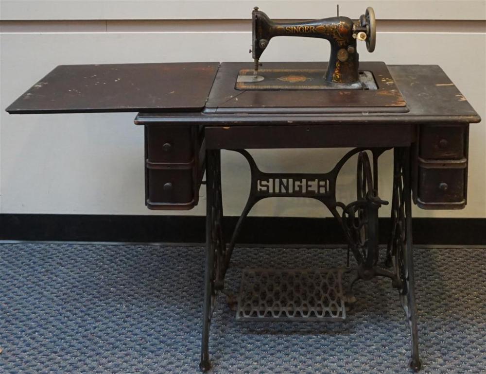 SINGER PAINTED WROUGHT IRON STAINED