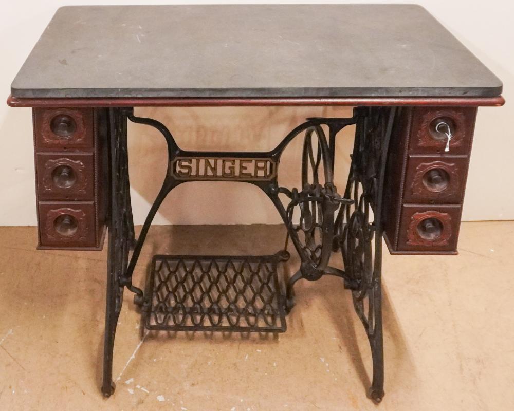 SINGER SLATE TOP SEWING TABLE, 30 X