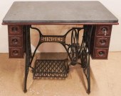SINGER SLATE TOP SEWING TABLE,