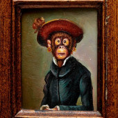 SINGERIE MONKEY PORTRAIT, OIL
