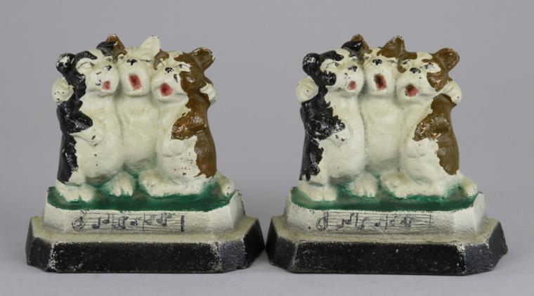 SINGING DOGS BOOKENDS Set of two
