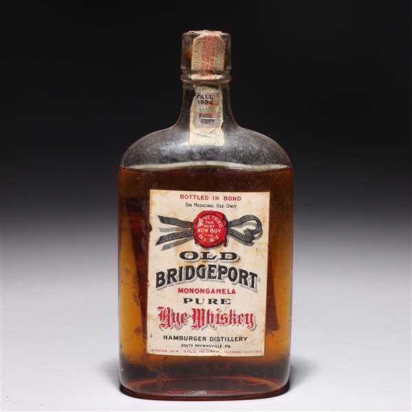 Single bottle of Old Bridgeport rye