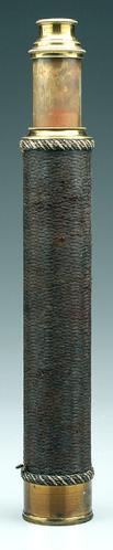 Single draw brass telescope,