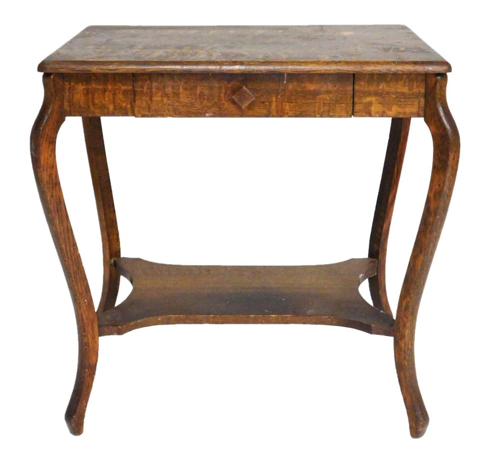SINGLE DRAWER OAK STAND, LATE 19TH/