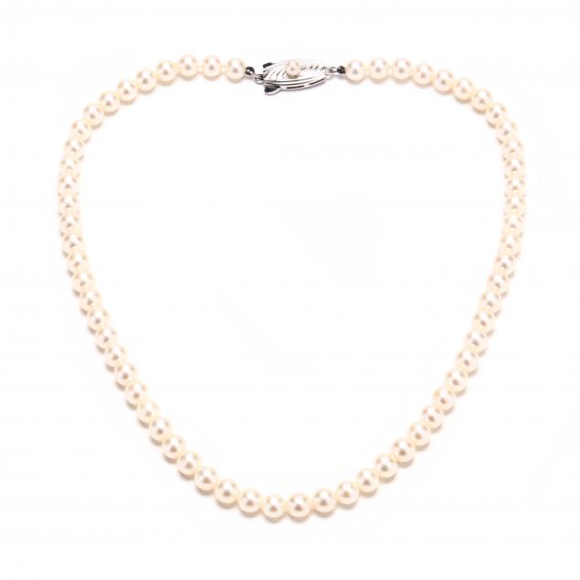 SINGLE STRAND PEARL NECKLACE,