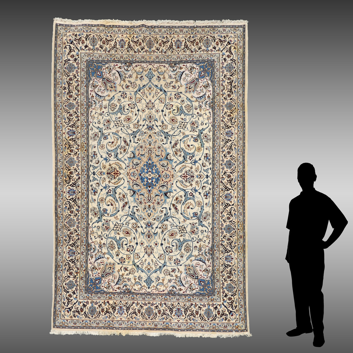SINO PERSIAN HAND KNOTTED WOOL RUG,