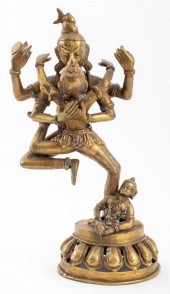 SINO-TIBETAN BRASS TANTRIC CHA