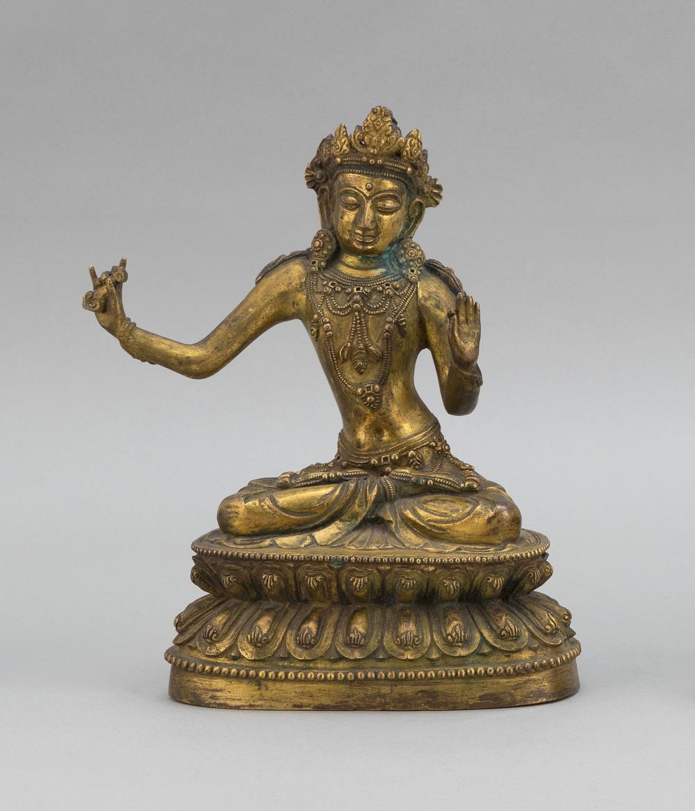SINO-TIBETAN BRONZE BUDDHA 19TH