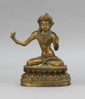 SINO-TIBETAN BRONZE BUDDHA 19T