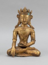 SINO-TIBETAN BRONZE BUDDHA LAT