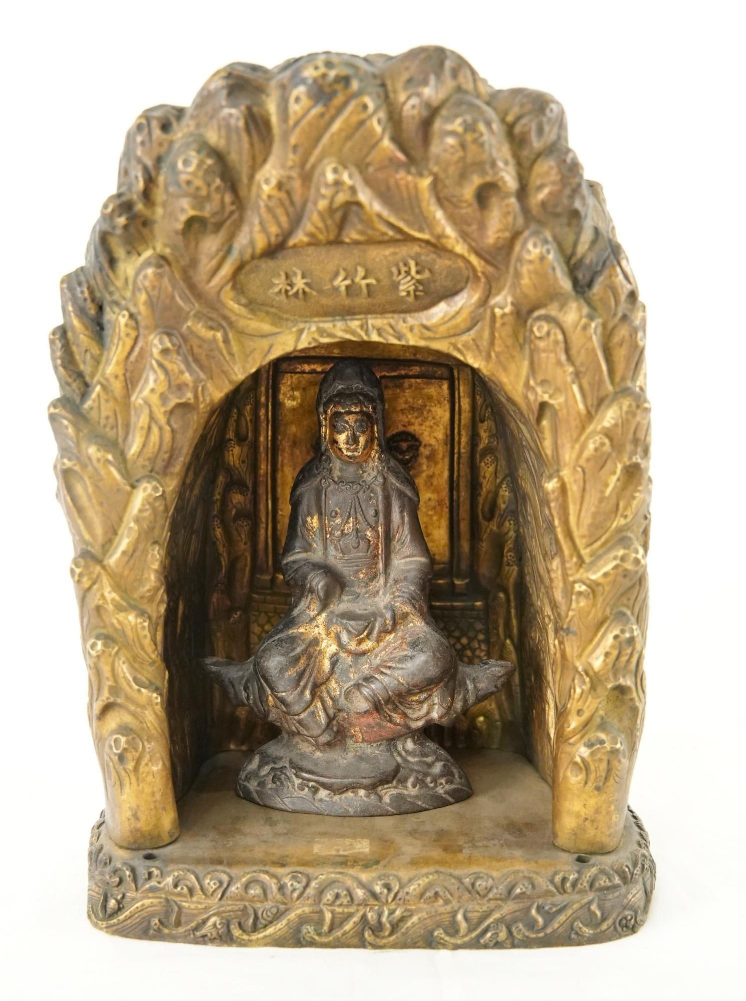 SINO-TIBETAN BRONZE GUANYIN IN A