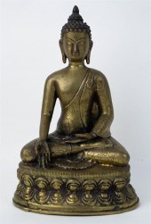 SINO-TIBETAN BRONZE SEATED BUD